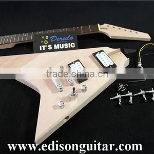 DIY Electric Guitar Kits Solid Mahogany Body Bolt On MX-013 thumbnail-1