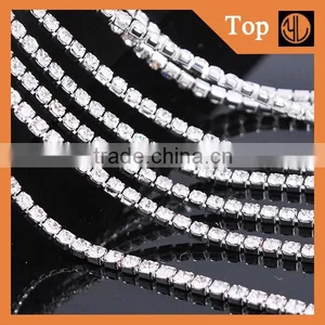 Strass Roll Chain Sliver Close Rhinestone Chain for Decoration thumbnail-1