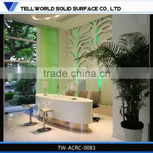 Fancy Style Office Furniture Artificial Marble Reception Counter Design thumbnail-1