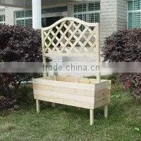 Wooden Garden Planter With Trellis thumbnail-1