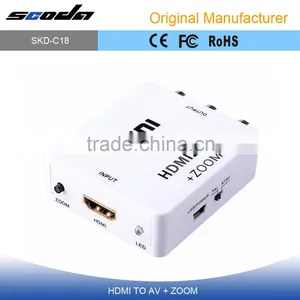 HD 1080P to AV CVBS FL/FR Converter Adapter White With Zoom Function thumbnail-1