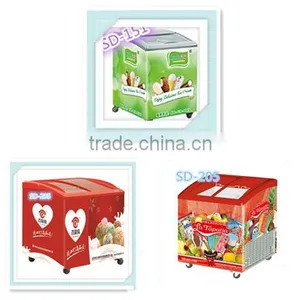 High Quality Commercial Freezer Ice Cream Display Freezer Curved Double Door Freezer for Supermarket thumbnail-4