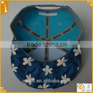Promotional 6 Panel Polyester Cotton Printed Custom Floral Snapback Baseball Cap thumbnail-5