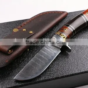 OEM Damascus Blade Handmade Small Hunting Knife thumbnail-6