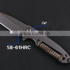 OEM Full Tang D2 Steel Military Knife With Survival Rope thumbnail-4
