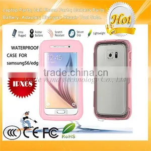 Waterproof Case Cover for Samsung Galaxy S6 Edge S6 With Button Pink thumbnail-1