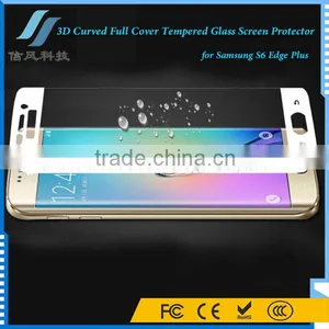 9H Full Cover Curved Tempered Glass Screen Protector for Samsung S6 Edge Plus White thumbnail-1