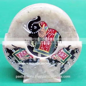 Soapstone Painted Coffee Coaster thumbnail-1