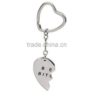 Hot Keyrings Friendship Gifts Heart Pendant Best Bitches Key Chain thumbnail-5