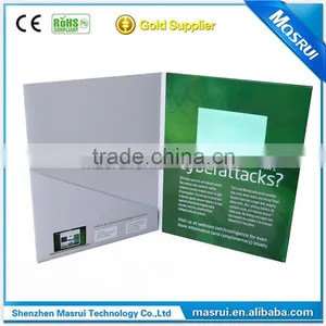 Customized Print and Pocket Design Video Brochures Card With 5 Inch Screen thumbnail-4