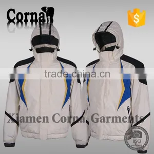 Men Hiking Tactical Hood White Blue Ski Jacket Windproof Waterproof Softshell Jacket thumbnail-3