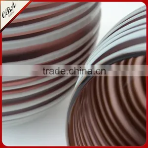 Best Selling Handmade Purple Carved Glass Vase With White Stripe thumbnail-4