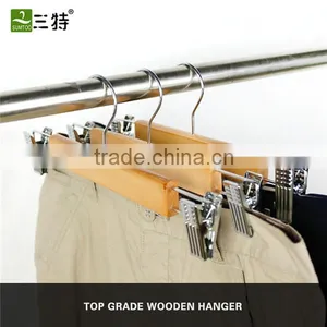 Great Quality Metal Hook Wood Trousers Hanger thumbnail-1