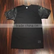 Fashion Pullover 2014 Sweatshirt With Leather Sleeves Custom Hooded Sweatshirt thumbnail-1