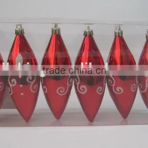 Red Hot Shatterproof 4-Finish Finial Drop Christmas Ornaments thumbnail-1