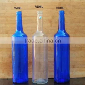 750ml Blue Color Liquor Bottle thumbnail-1