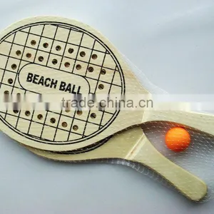 41x21x0.8cm Wooden Beach Tennis Racket Set Game thumbnail-1
