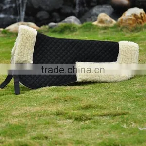 Cotton Wool Black Quilted Horse Tack Saddle Pad thumbnail-1