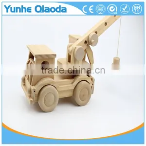 Puzzles Big Crane Car 3D Woodcraft Kit Assemble Paint DIY Toys for Kids Adults the Best Birthday Gift thumbnail-3