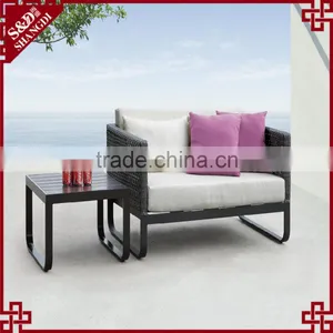 Outdoor Rattan Furniture 2 Seater Garden Sofa thumbnail-1