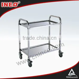 Commercial 2 Deck Stainless Steel Drinks Trolley/Food Transport Trolley/Bar Trolley thumbnail-1