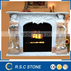 Western Style Carving Marble Fireplace thumbnail-1