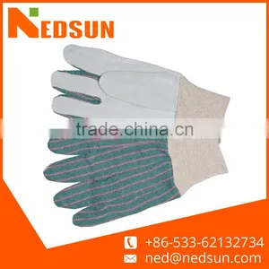 Garden Working Full Palm Labour Split Leather Safety Gloves thumbnail-1