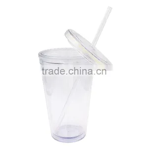 16oz Customized Logo Plastic Cheap Coffee Cups for Sale,Thin Wall Plastic Drink Tubing thumbnail-5