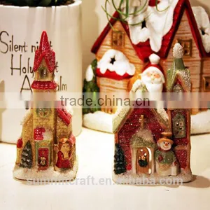 Handmade Resin Christmas Decoration House Candle Holder thumbnail-1