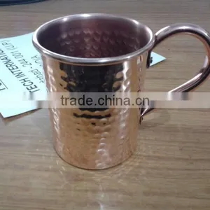 Copper Mugs for Beer,Hammered Copper Mugs,Pure Copper Mugs,Solid Copper Mugs,Copper Mugs Riveted Handles,Riveted Handle thumbnail-1