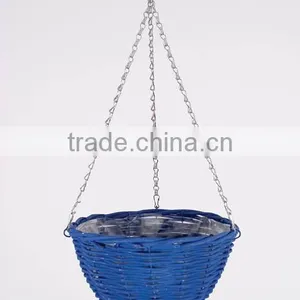 Set of 3 French Countryside Decorative Light Blue Willow Hanging Basket Planters thumbnail-4