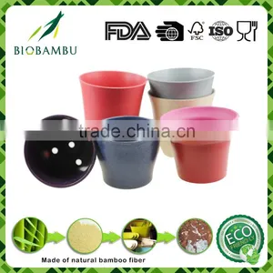 No Pollution China Manufacturer Bamboo Fiber Garden Decoration Flower Pot Planter thumbnail-1