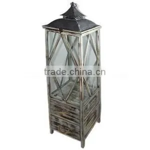 Retro Garden Furniture Wooden Lantern thumbnail-1