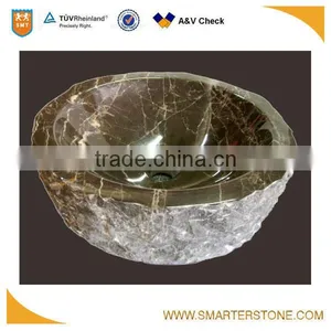 Gold Jade Brown Natural Marble Vanity Basin thumbnail-1