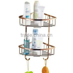 Rose Gold Basket Continental Bathroom Shelves Corner Bathroom Shelves thumbnail-2
