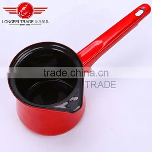 Hot Selling Red Enamel Ceramic Coffee Jug Coffee Pot With Long Handle thumbnail-5