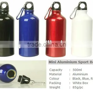 500ml With Heat Transfer Logo and Carabiner Lid for Aluminum Sport Water Bottles thumbnail-4