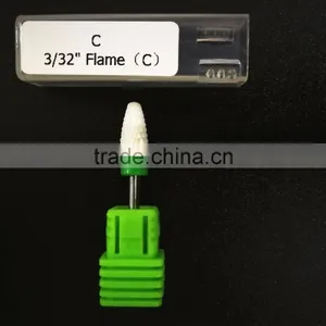 C(Coarse) Flame Head Ceramic Nail Drill Bits HXTC03 thumbnail-1