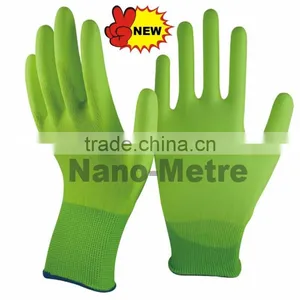 NMSAFETY 2015 Latest Design 15 Gauge Nylon Plam PU Gloves Safety Gloves thumbnail-1