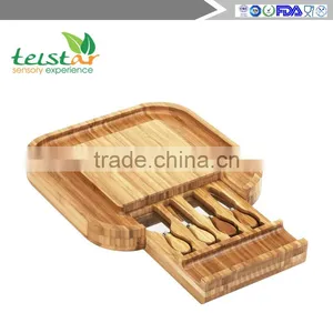 Manufacturers Selling 100% Organic Bamboo Cheese Board and Four Slices of Knife thumbnail-3