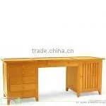 Writing Desk With MIni Bar On Right Mahogany Solid Wood thumbnail-1