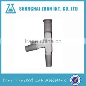 Three Way Glass Adapter,24/40,75 Bend, Glass Distillation Head,laboratory Glassware,Pyrex thumbnail-1