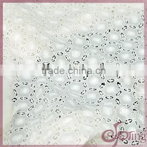 Off-white Hollow Out Small Floral Embroidery Fabric, Vintage Cotton Lace Fabric thumbnail-4
