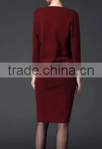2016 Women Autumn Midi Long Sweater Knitted Wear Wrap Long Sleeve Slim Thin Pullover Skirts thumbnail-5