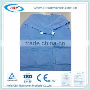 Disposable Sterile Blue SMS Nonwoven Standard Surgical Gown/Reinforced Surgical Gown thumbnail-1