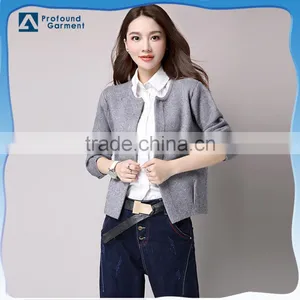 Apparel Manufacturers Lantern Sleeve Knitwear Women Cardigan Sweaters thumbnail-1