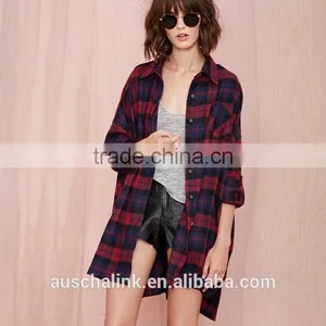 Hot Sale Summer Custom Western Women Plaid Shirt Factory Price thumbnail-1