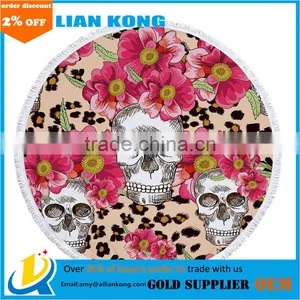 2017 Factory Direct Custom Salemicrofiber Beach Towel 100% Cotton Round Beach Towel thumbnail-1