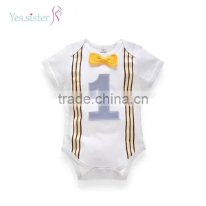 Infant Birthday Wholesale Simple Style 100% Cotton Newborn Baby Wear Clothes thumbnail-1