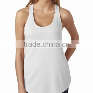 Wholesale Plain White Sport Fitness Custom Tank Top thumbnail-2